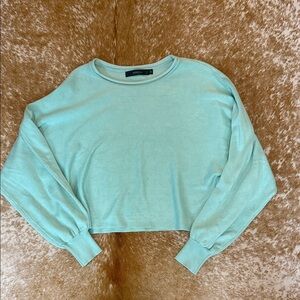 Mint Green/Auqu Cropped Sweater Size M